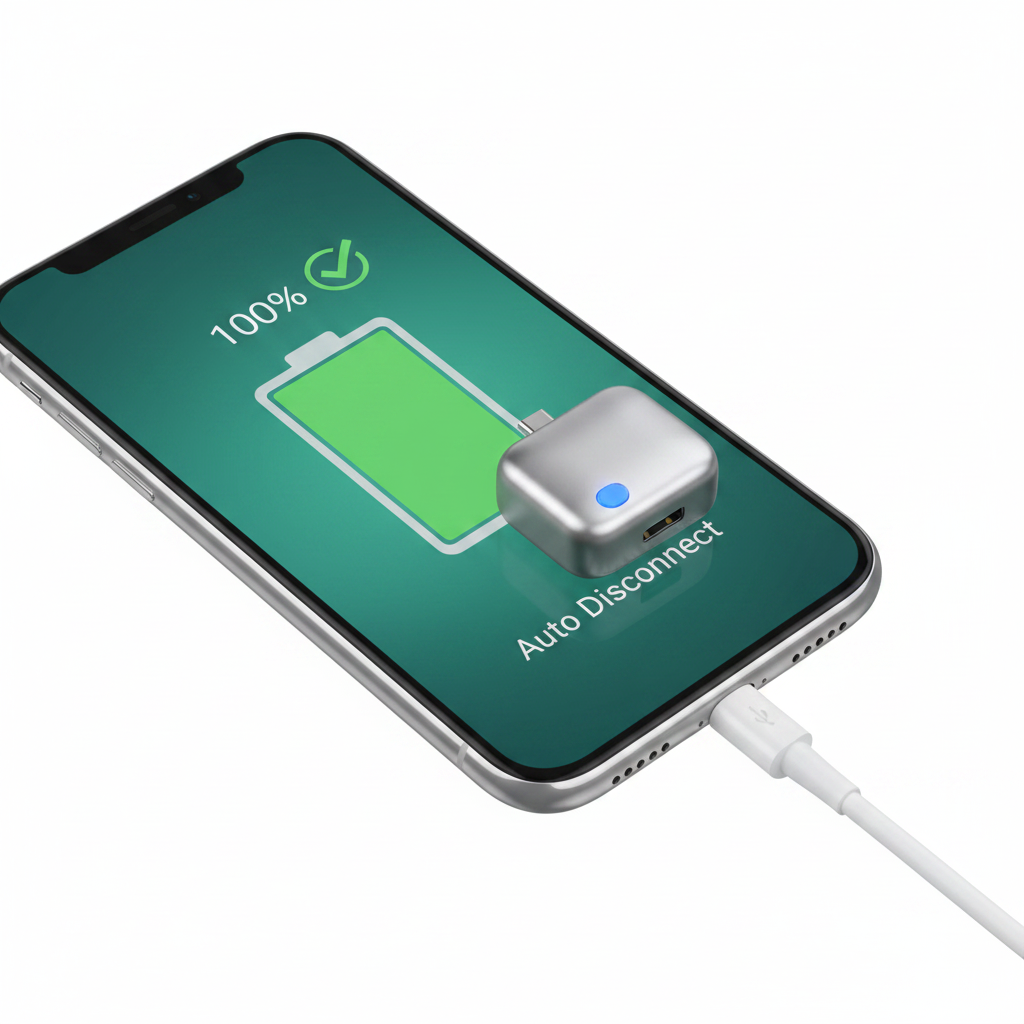 Adaptador de Carga Inteligente USB-C – Desconexión Automática y Protector de Batería