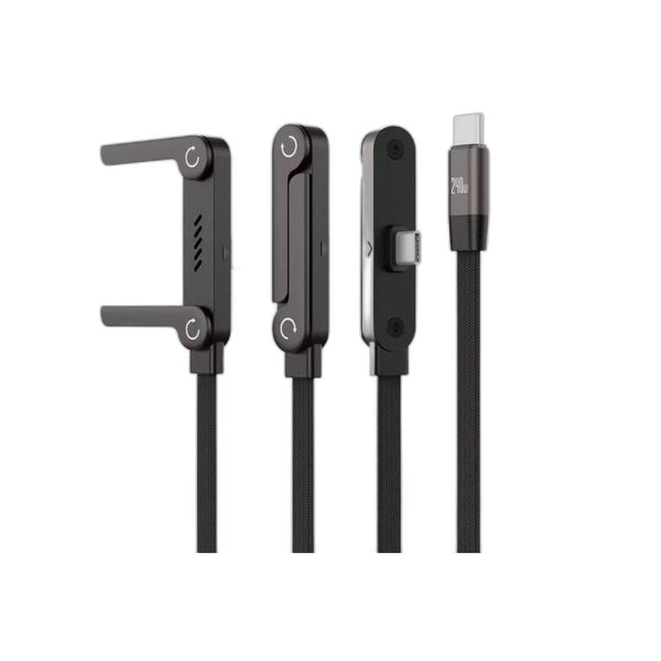 Cable USB-C 240W PD 5A con Soporte para Smartphone – Nylon Trenzado 1.5m
