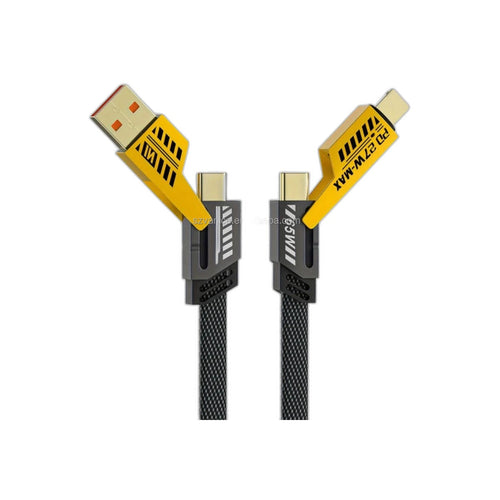 Cable de Carga Rápida 4 en 1 de 60W – Zinc Trenzado, USB-C y Lightning Multiconector