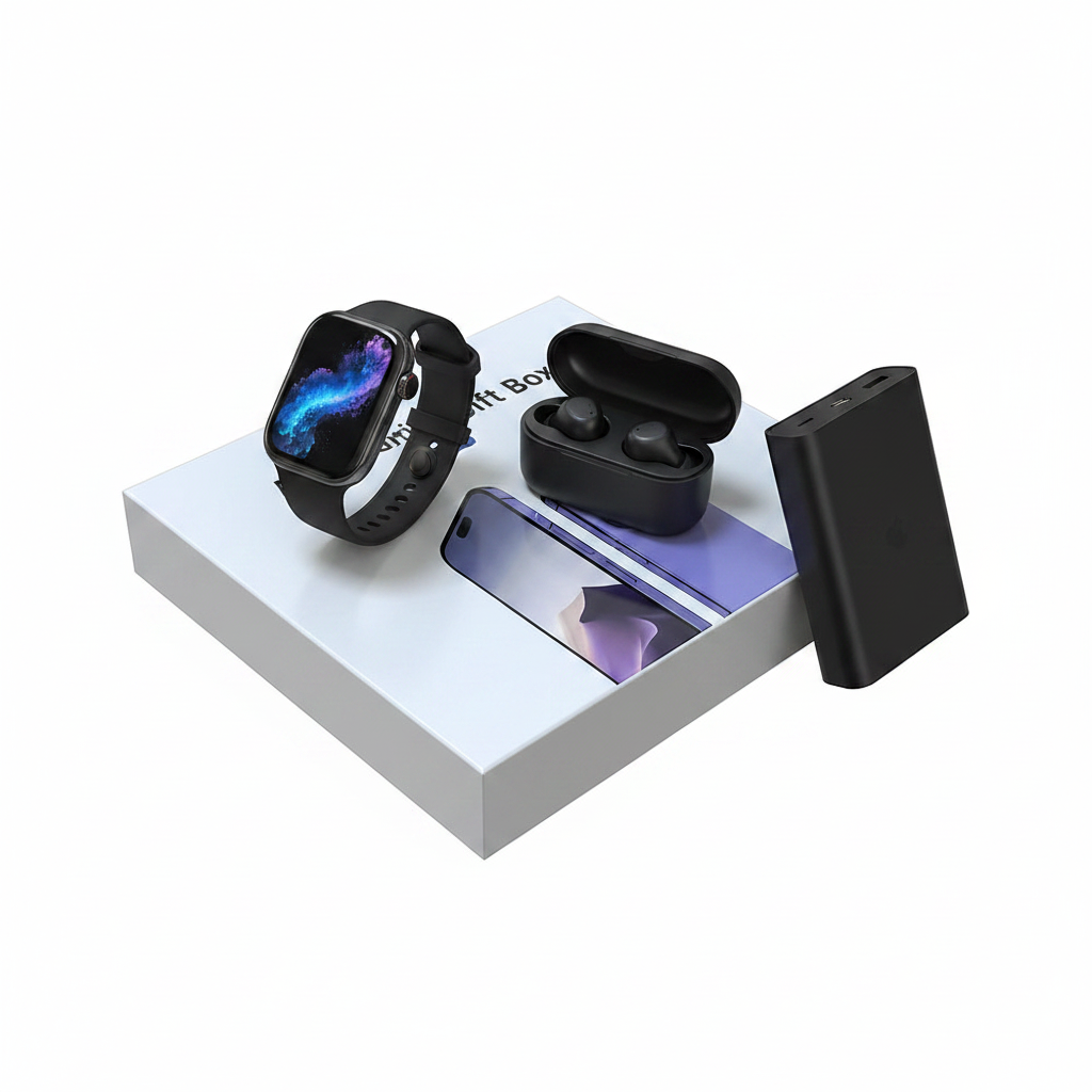 Kit Smartwatch 6 en 1 – Reloj 2.02", Auriculares TWS y Power Bank