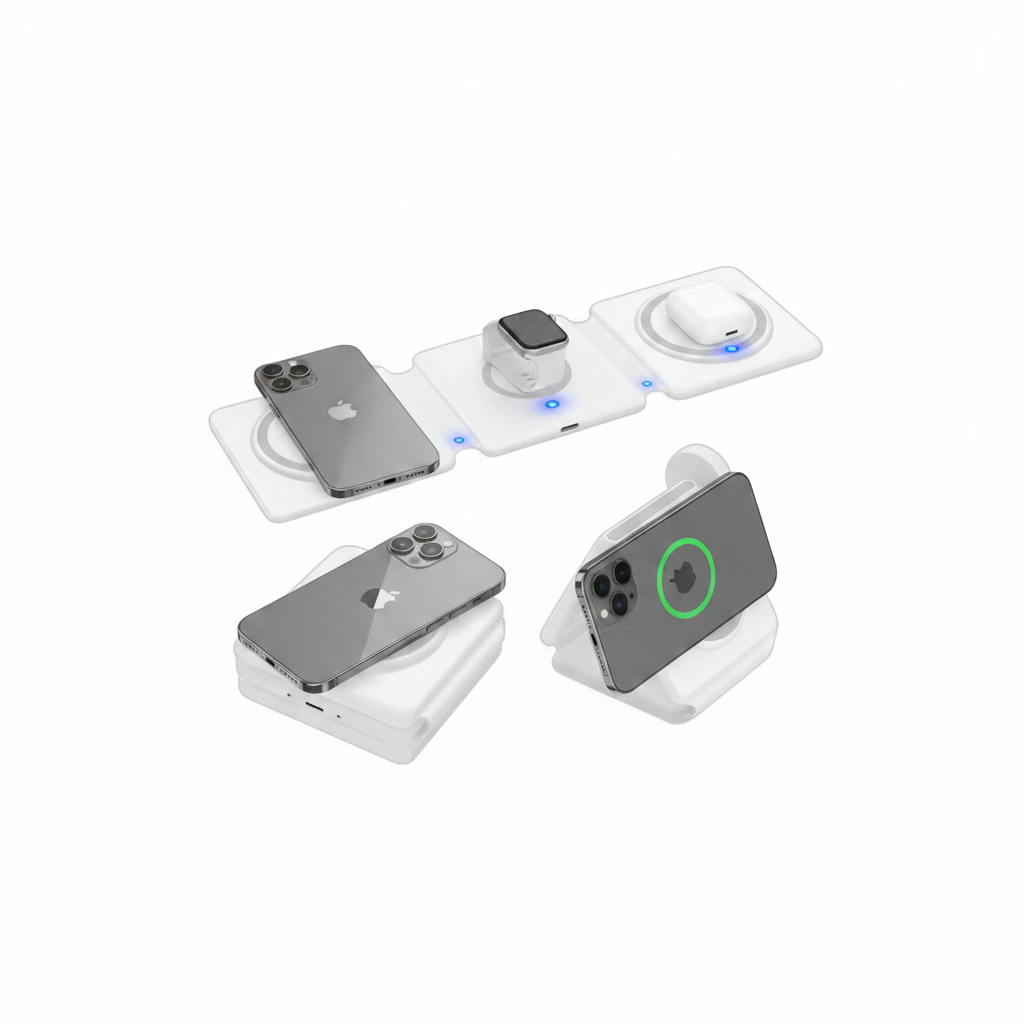 Estación de Carga Inalámbrica 3 en 1 MagSafe – Aluminio Plegable 15W