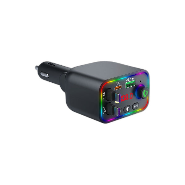 Transmisor FM Bluetooth para Auto – Cargador 60W, RGB y Proyector LED